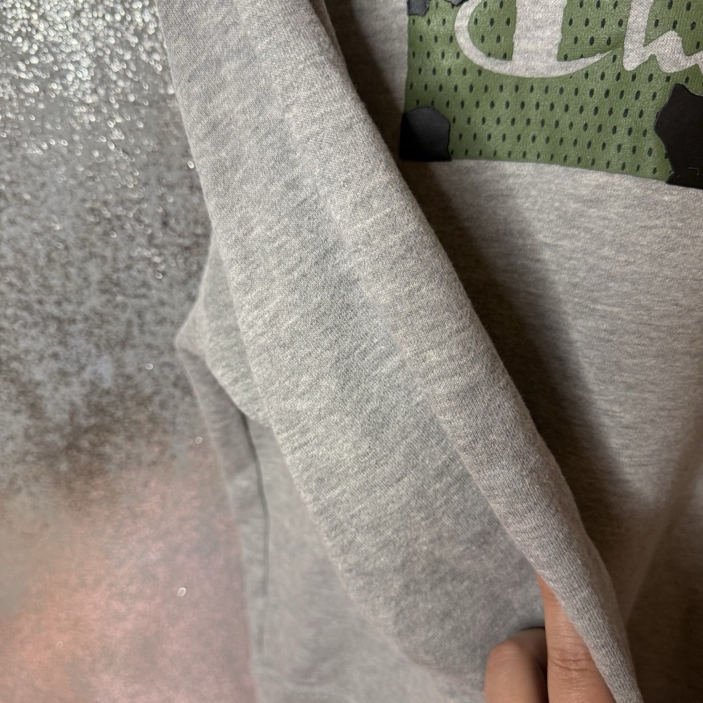 Champion Men's Small Sweatshirt Heather Gray Camo Logo Pullover Casual Active - Picture 9 of 11